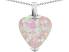 Star K™ Heart Shaped 10mm Created Pink Opal Pendant Necklace