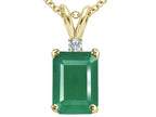 Tommaso Design™ Classic 7x5mm Emerald Cut Genuine Emerald Pendant Necklace