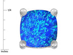 Star K™ Cushion-Cut 7mm Blue Created Opal Earrings Studs