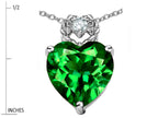 Star K™ Heart Rope Pendant Necklace with Simulated Emerald