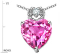 Star K™ Heart Rope Pendant Necklace with Created Pink Sapphire