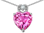 Star K™ Heart Rope Pendant Necklace with Created Pink Sapphire