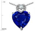 Star K™ Heart Rope Pendant Necklace with Created Sapphire
