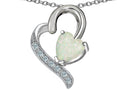 Star K™ 7mm Heart Shape Created Opal and Cubic Zirconia Heart Pendant Necklace