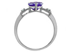 Tommaso Design Simulated Alexandrite Heart Shape Engagement Promise Ring