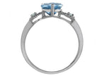 Tommaso Design Genuine Blue Topaz Heart Shape Engagement Promise Ring