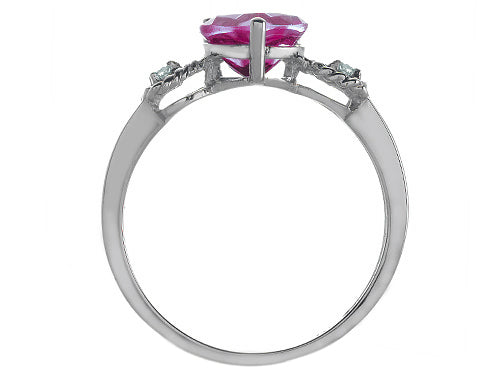 Tommaso Design Created Ruby Heart Shape Engagement Promise Ring