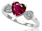 Tommaso Design Created Ruby Heart Shape Engagement Promise Ring