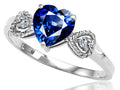 Tommaso Design™ Created Blue Sapphire Heart Shape Engagement Promise Ring