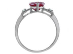 Tommaso Design Genuine Garnet Heart Shape Engagement Promise Ring