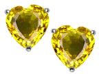 Star K™ Heart Shape 7mm Simulated Citrine Earrings Studs