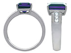 Star K Classic Octagon Emerald Cut 9x7 Ring With Simulated Alexandrite