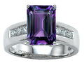 Star K Classic Octagon Emerald Cut 9x7 Ring With Simulated Alexandrite