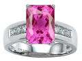 Star K Classic Octagon Emerald Cut 9x7 Ring With Created Pink Sapphire