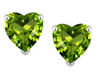 Star K™ Heart Shape 6mm Genuine Peridot Earrings Studs