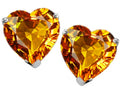 Star K™ Heart Shape Genuine Citrine Earrings Studs