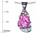Star K™ Heart Shape 8mm Created Pink Sapphire Pendant Necklace