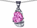 Star K™ Heart Shape 8mm Created Pink Sapphire Pendant Necklace