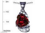 Star K™ Heart Shape 8mm Simulated Garnet Pendant Necklace