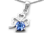 Celtic Love by Kelly Round Simulated Aquamarine Lucky Clover Pendant Necklace