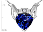 Star K™ Claddagh Love Pendant Necklace With 8mm Heart Created Sapphire