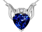Star K™ Claddagh Love Pendant Necklace With 8mm Heart Created Sapphire