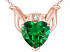 Star K™ Claddagh Love Pendant Necklace With 8mm Heart Simulated Emerald