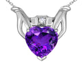 Star K™ Claddagh Love Pendant Necklace With Genuine Amethyst