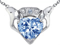 Star K™ Claddagh Love Pendant Necklace With Simulated Aquamarine