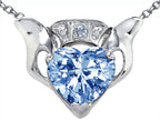 Star K™ Claddagh Love Pendant Necklace With Simulated Aquamarine
