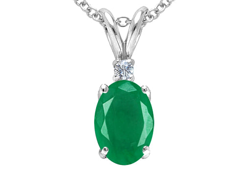 Tommaso Design™ Genuine Emerald Pendant Necklace