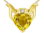 Star K™ Claddagh Love Pendant Necklace With Genuine Citrine