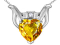 Star K™ Claddagh Love Pendant Necklace With Genuine Citrine