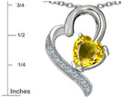 Star K™ 7mm Heart Shape Simulated Citrine Heart Pendant Necklace