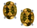 Star K™ Oval 8x6mm Genuine Smoky Quartz Earrings Studs
