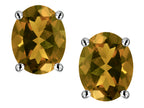 Star K™ Oval 8x6mm Genuine Smoky Quartz Earrings Studs