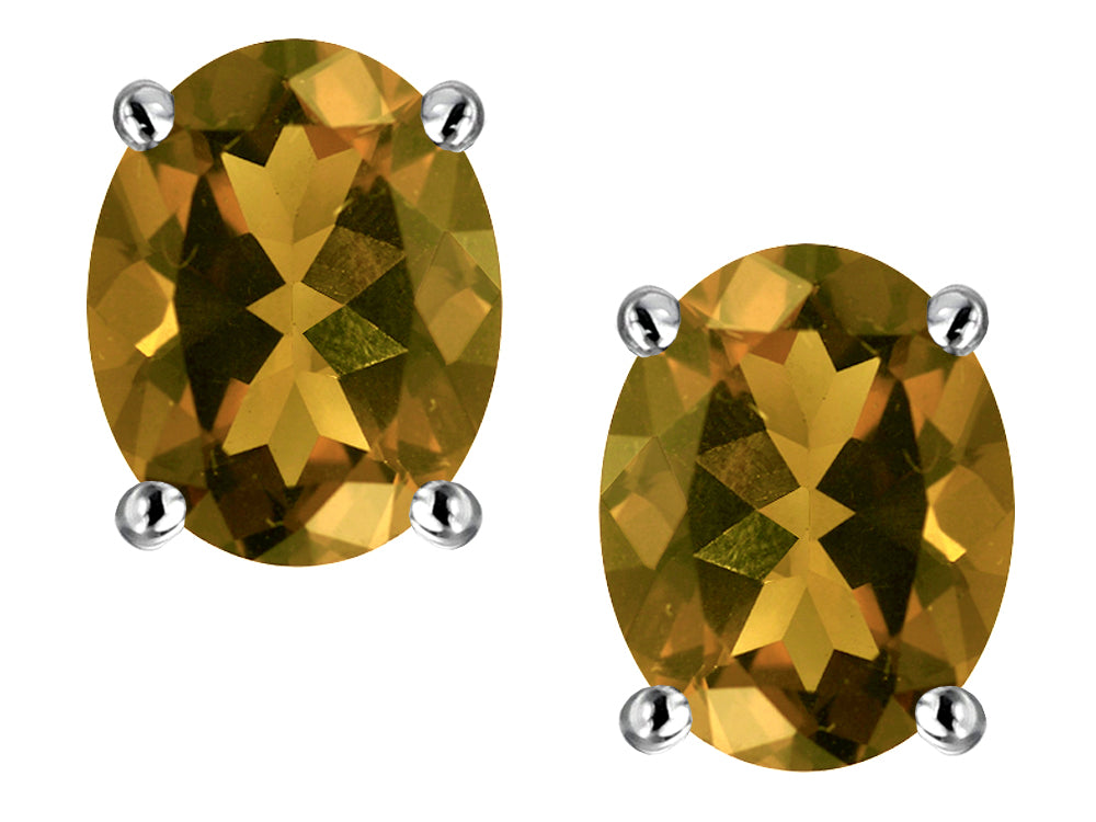 Star K™ Oval 8x6mm Genuine Smoky Quartz Earrings Studs