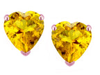 Star K™ Heart Shape 6mm Genuine Citrine Earrings Studs