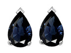 Tommaso Design™ 7x5mm Pear Shape Genuine Sapphire Earrings