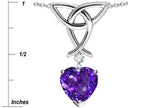 Star K™ Love Knot Pendant Necklace with 8mm Heart Shape Simulated Amethyst
