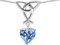 Star K™ Love Knot Pendant Necklace with 8mm Heart Shape Simulated Aquamarine