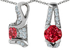 Star K™ 8mm Round Created Ruby Designer Pendant Necklace