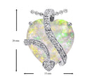Star K™ Large 15mm Heart Shape Created Opal Love Pendant Necklace