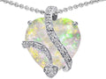Star K™ Large 15mm Heart Shape Created Opal Love Pendant Necklace