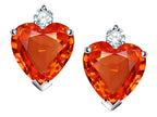 Star K™ Heart Shape Simulated Mexican Fire Opal Earrings