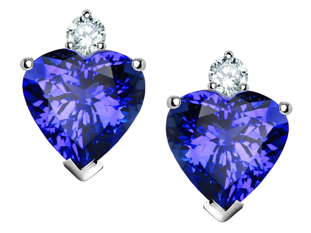 Star K™ Heart Shape 7mm Simulated Tanzanite Earrings