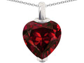 Star K™ 10mm Heart Shaped Simulated Garnet Pendant Necklace