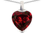 Star K™ 10mm Heart Shaped Simulated Garnet Pendant Necklace