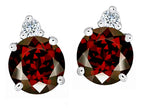 Star K™ Round 7mm Simulated Garnet Earrings Studs