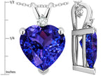 Star K™ Heart Shape 8mm Simulated Tanzanite Heart Pendant Necklace